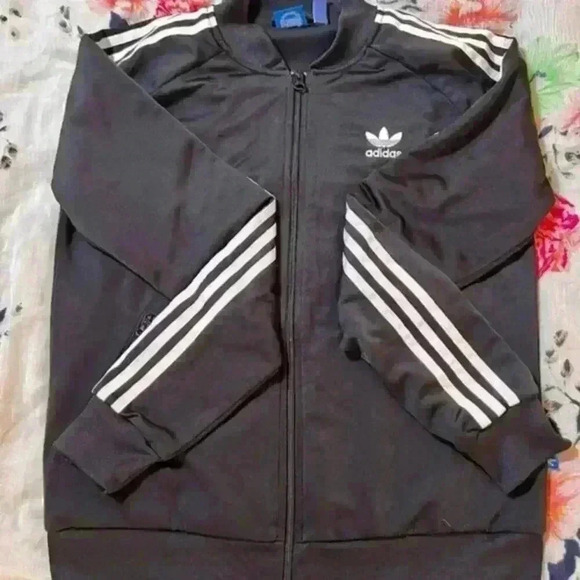 Adidas Originals Superstar Track Jacket Back Trefoil Logo Black Women's Size Med - Picture 3 of 9